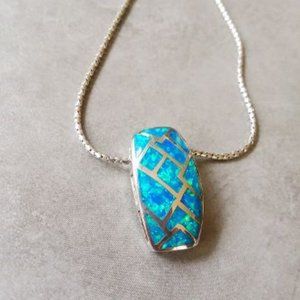Artisan Fire Opal Slider Necklace